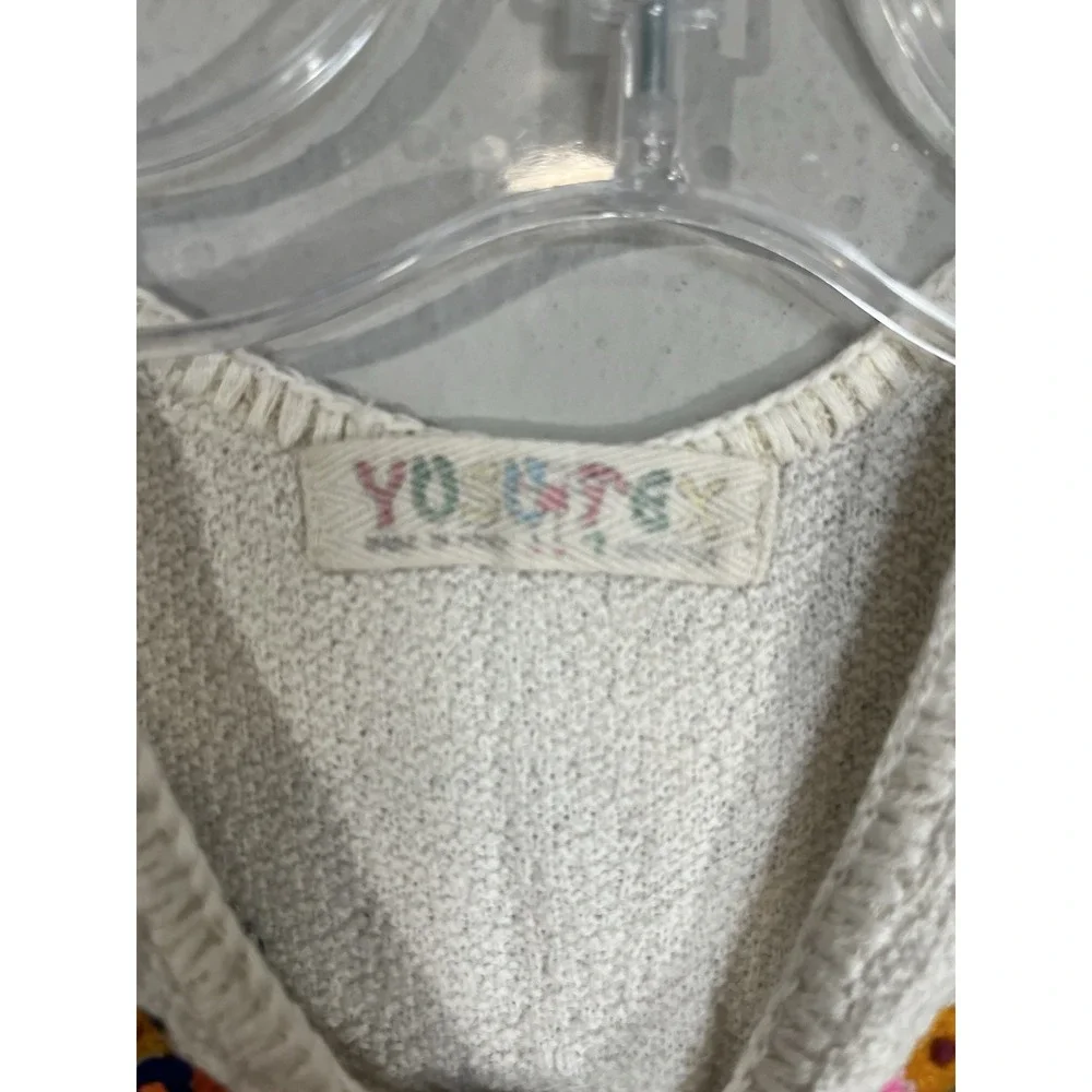 Peruvian Embroidered Dress Baby 12M White Floral Sleeveless Folk Cottagecore